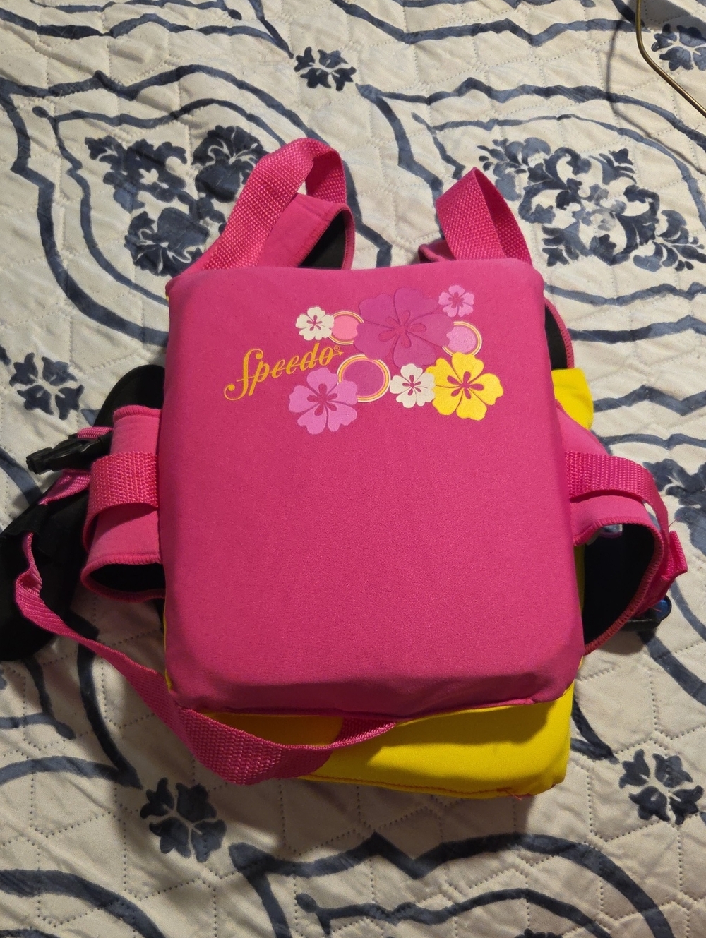 Speedo Pink and Yellow Floral Kids Swim Vest